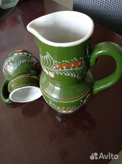 Глиняный кувшин декоративный молочник ваза графин