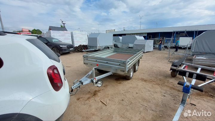 Прицеп двухосный 37.001.Для широких,длинных грузов