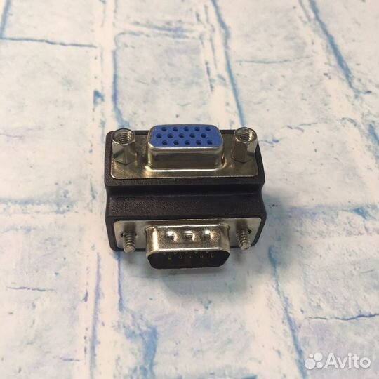 Адаптер переходник угловой VGA черный