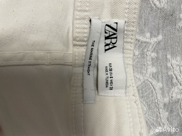 Джинсы zara marine straight белые 38 размер