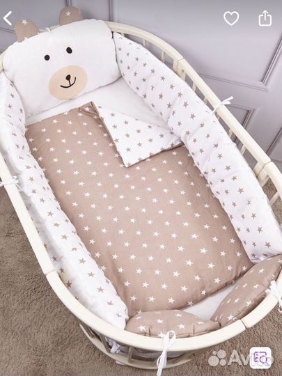 Комплект бортиков в кроватку, одеяло детское