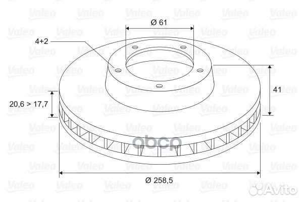Диск тормозной перед прав/лев 297208 Valeo