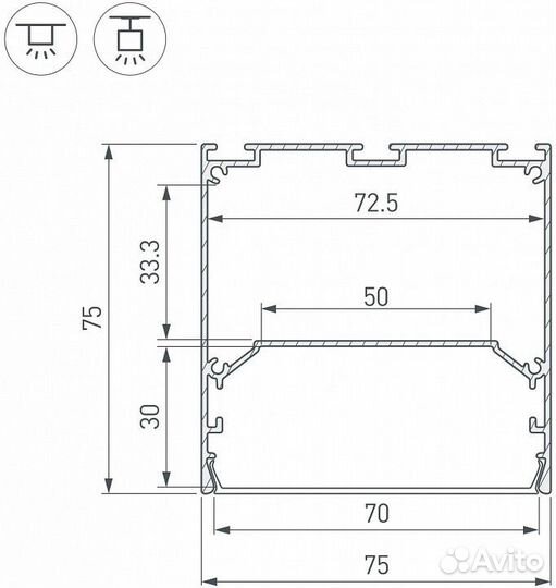 Профиль накладной Arlight SL-line 041853