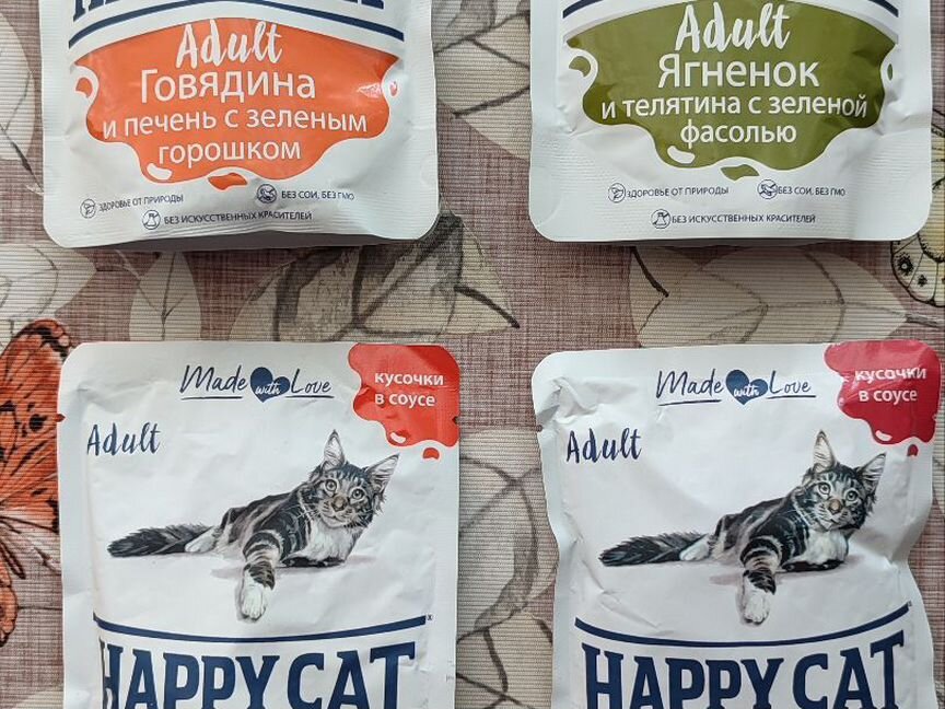 Влажный корм для кошек happy cat