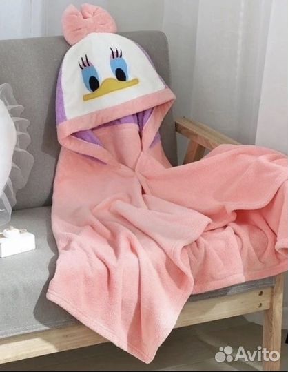 Полотенце пончо детское с капюшоном
