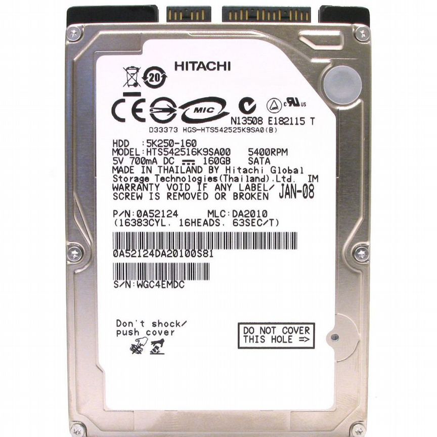 [HTS542516K9SA00] Жесткий Диск Hitachi 160gb Hts542516k9sa00