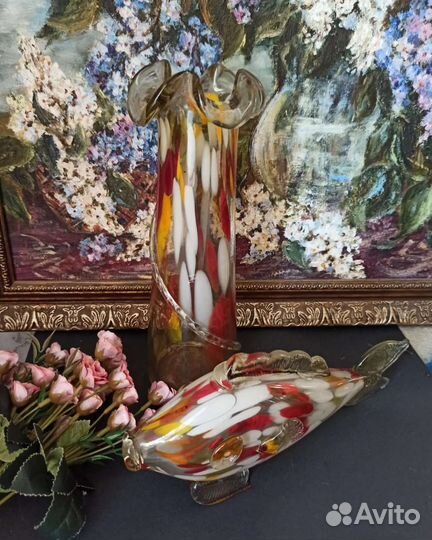 Ваза стекло цветное СССР