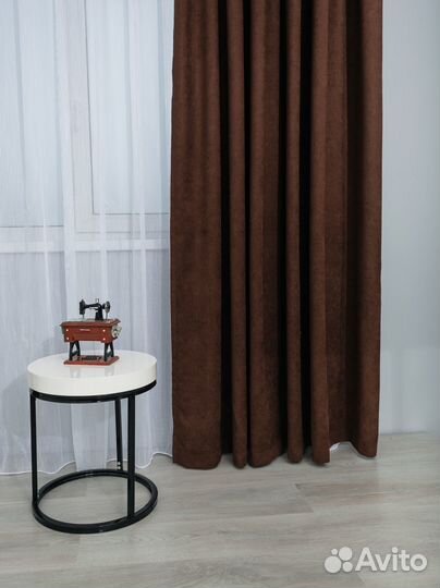 Готовый комплект штор велюр-канвас