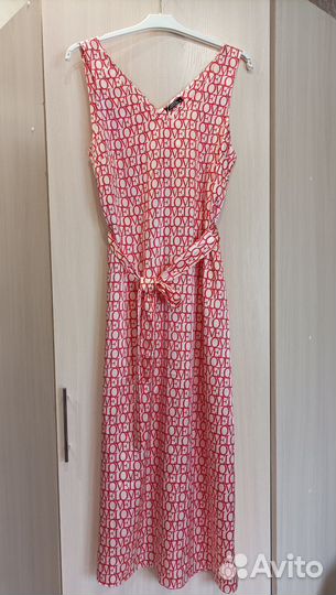 Длинное сатиновое платье 46-48 размер