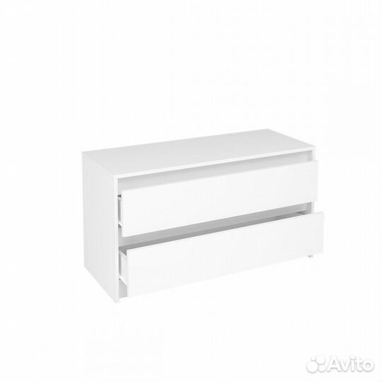 Тумба под телевизор с 2 ящиками Белая