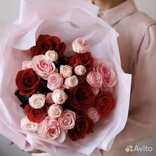 Цветы с доставкой/ пионовидные розы / букет