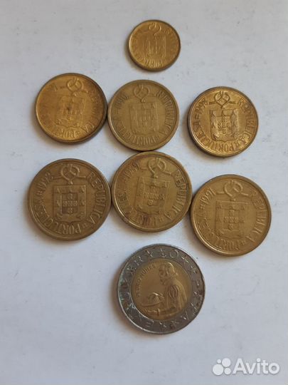 Монеты Англии, гдр, Испании, Франции, Португалии