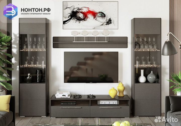 Гостиная Наоми №6 джут / фон серый