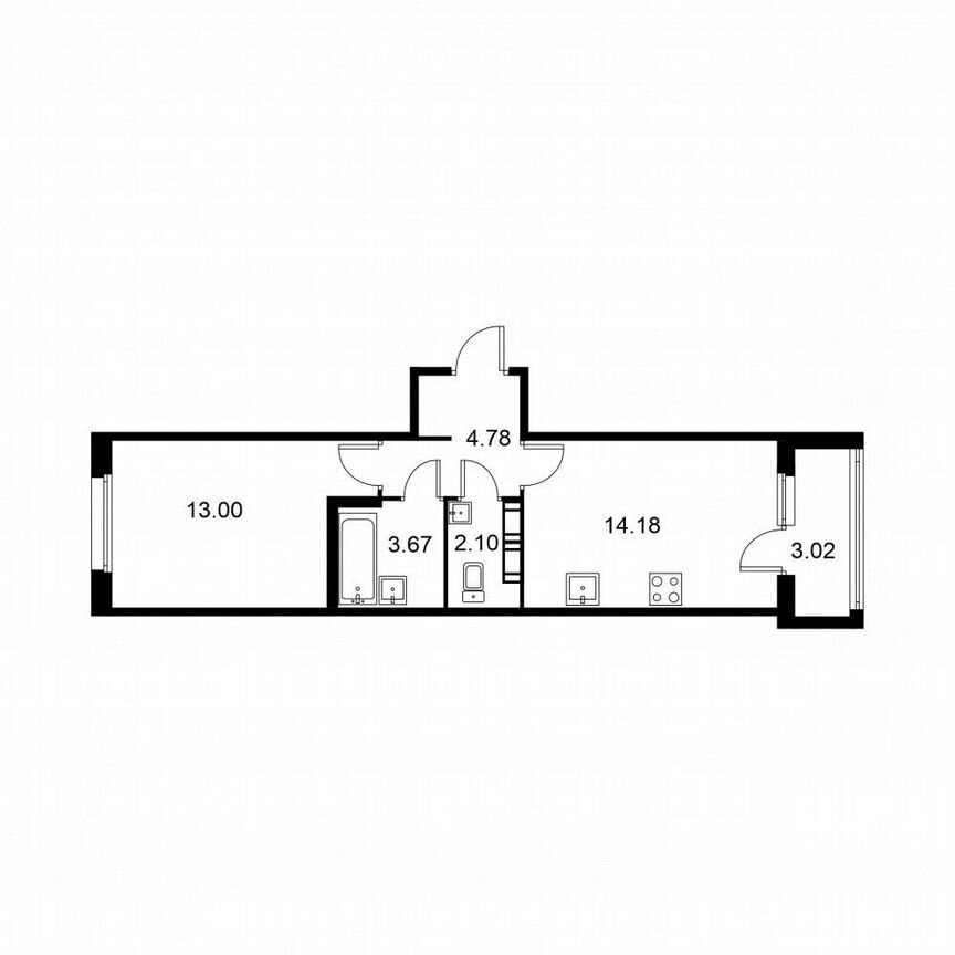1-к. квартира, 39,2 м², 8/9 эт.