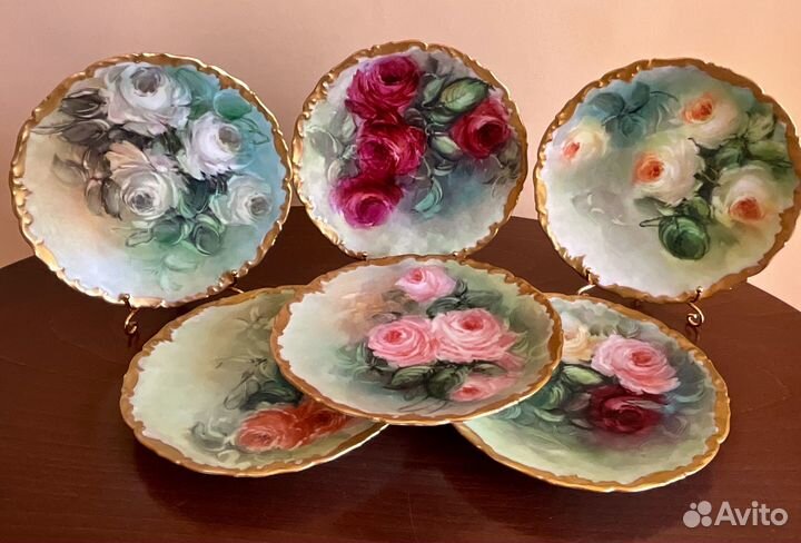 Десертная тарелка. «Розы», Limoges