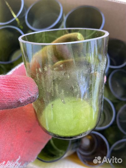 Стаканы для свечей из винных бутылок