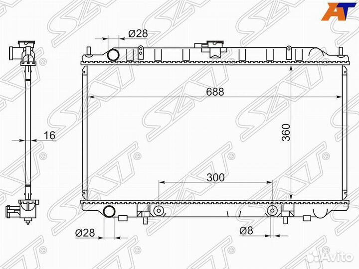 Радиатор nissan primera camino P11 98- QG18