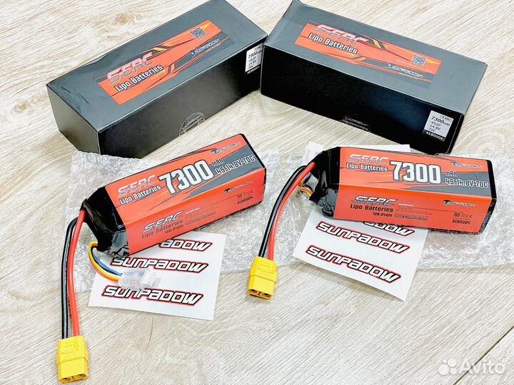 Аккумулятор Lipo li-po 4s 14,8v 7300mah 70C Новые