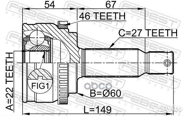 Шрус наружный 22X60X27 1210elna46 Febest