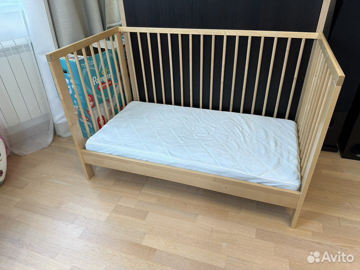 Детская кроватка IKEA гулливер с матрасом