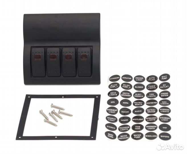Панель бортового питания 4 переключателя, предохра