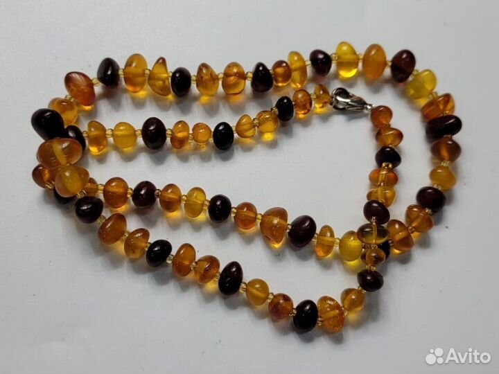 Янтарные бусы Янтарь бусины 8-10 мм / 50 см