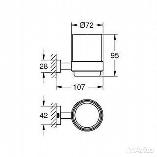 Стакан для зубных щеток Grohe Essentials Cube 407