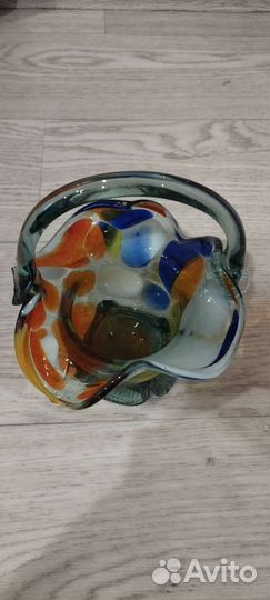 Конфетница из цветного стекла, времён СССР