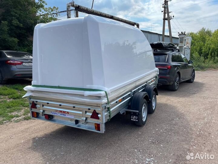 Прицеп с крышкой для снегохода. Кузов 3,46х1,5м