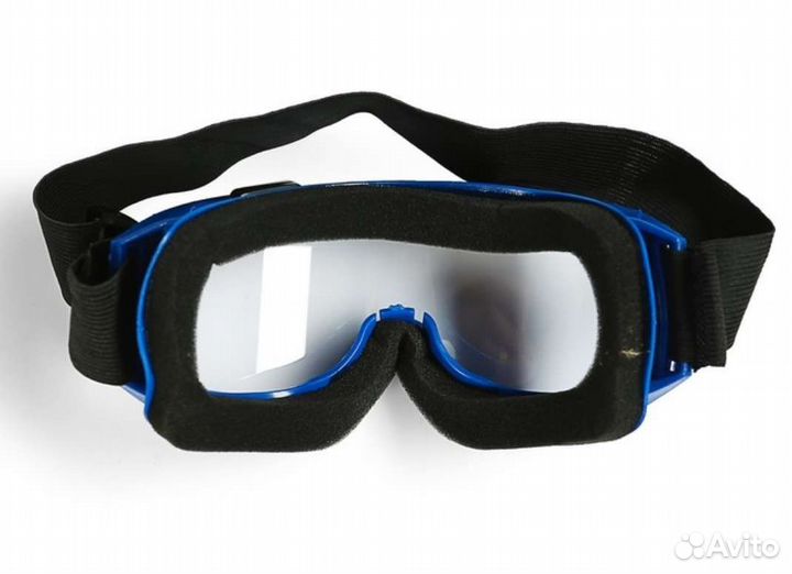 Очки синие с прозрачным визором для лыж
