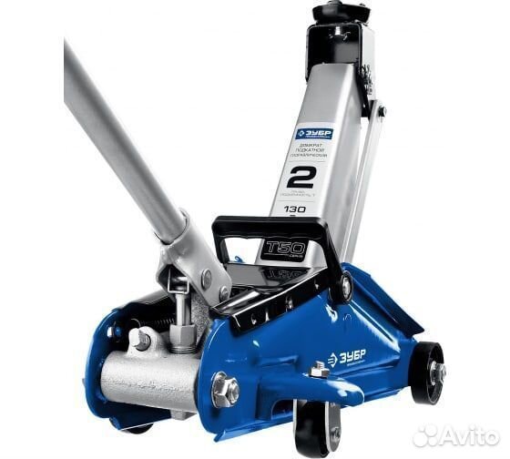 Подкатной домкрат зубр Т-50, 2т, 130-380 мм, кейс