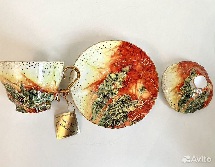 Чашка с крышкой и блюдцем/ чайный набор