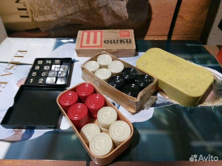 Шашки и пятнашки, карболит, СССР, 60-е