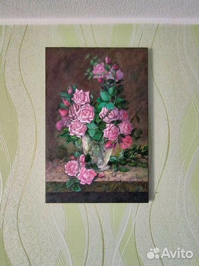 Картина маслом Натюрморт с розами