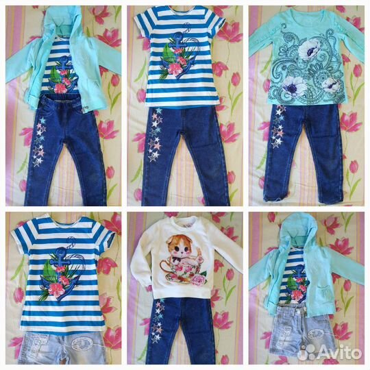 Вещи пакетом на девочку 3 4 года 18вещей
