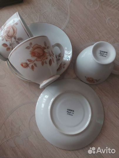 Чашка с блюдцем костяной фарфор