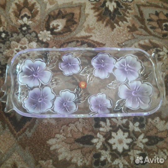 Блюдо (ваза) Германия цветное стекло