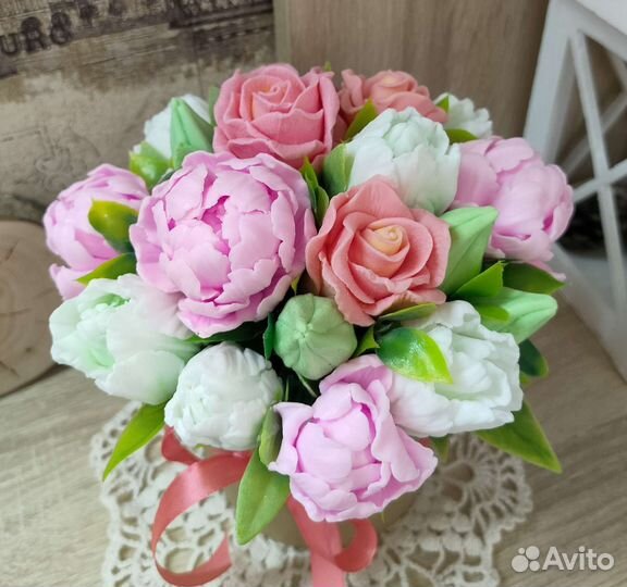 Мыло ручной работы, мыльные букеты