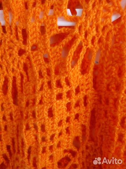 Платок-Шаль ажурная шерстяная ручной вязки новая