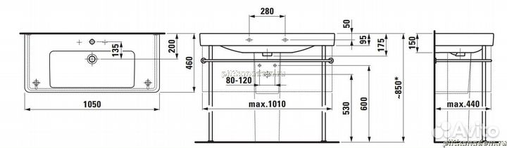 Laufen Pro S 8.1396.6.000.104.1 раковина 105х46
