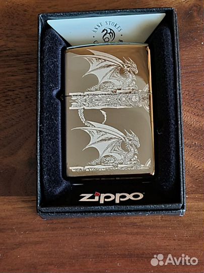 Zippo. Anne Stokes Gothic Dragon. Black Ice. NEW