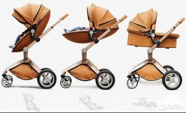 Продам коляску 2 в 1 и детскую кровать с маятником