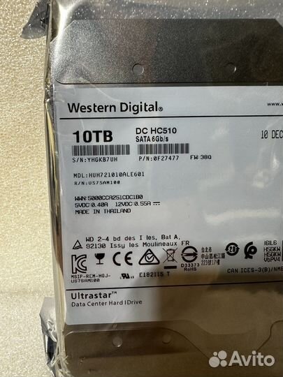 10 тб Жесткий диск WD Ultrastar