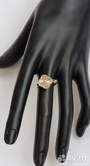 Золотое кольцо в стиле Ван Клиф. Жёлтое золото