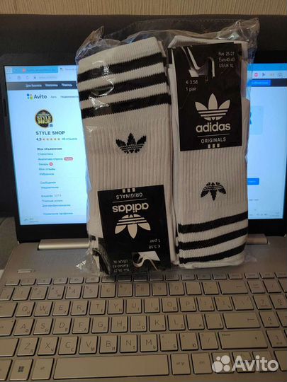 Носки высокие Adidas Original х5 пар