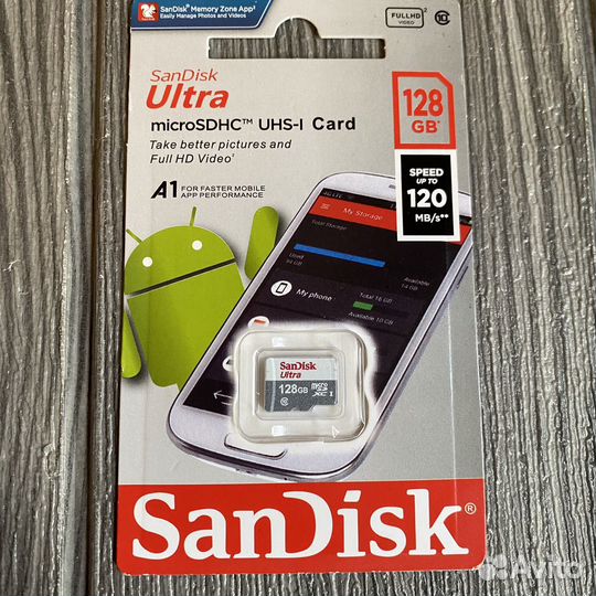 Карта памяти MicroSD 128 Гб sandisc ultra