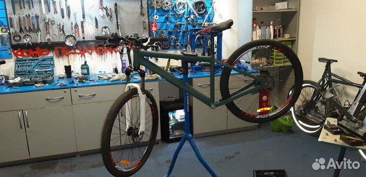 Велосипедная рама,запчасти,ремонт, окрас порошком