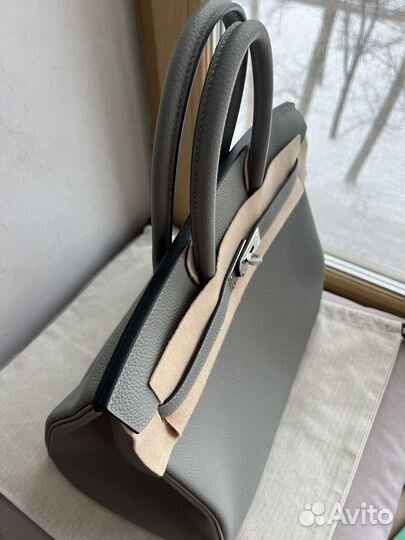 Сумка Hermes Birkin 35 gris mouette togo