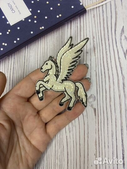 Брошь пегас+серьги