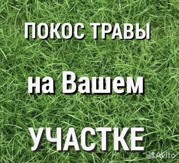 Покос травы триммером